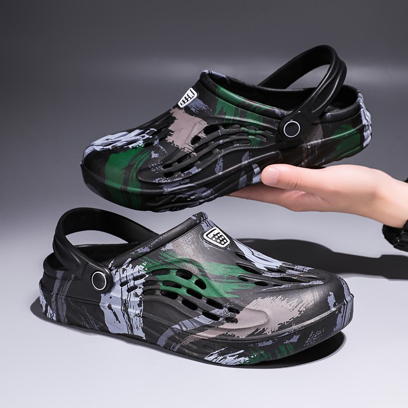 Croc Style Clog - Männer Sommer Camouflage Graffiti Sandalen Garten