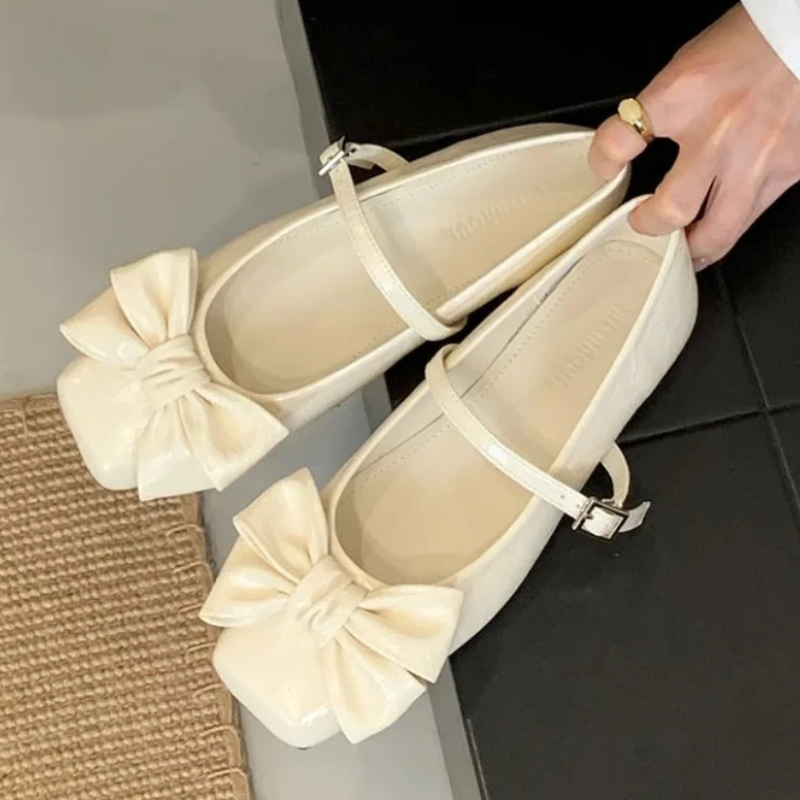 Women Shoes Brand - Niedliche Damen-Pumps mit Schleife und quadratischer