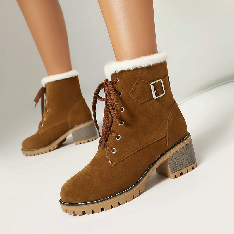 Women'S Xti Shoes - Damen Winter Schneestiefel Wildleder Pelzgefütterte Knöchelstiefel