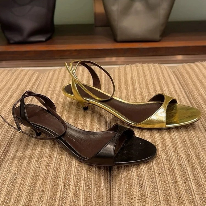 Women'S Shoes Kitten Heels - Modische Sexy Damen Echtleder-Sandalen mit Kitten-Heels