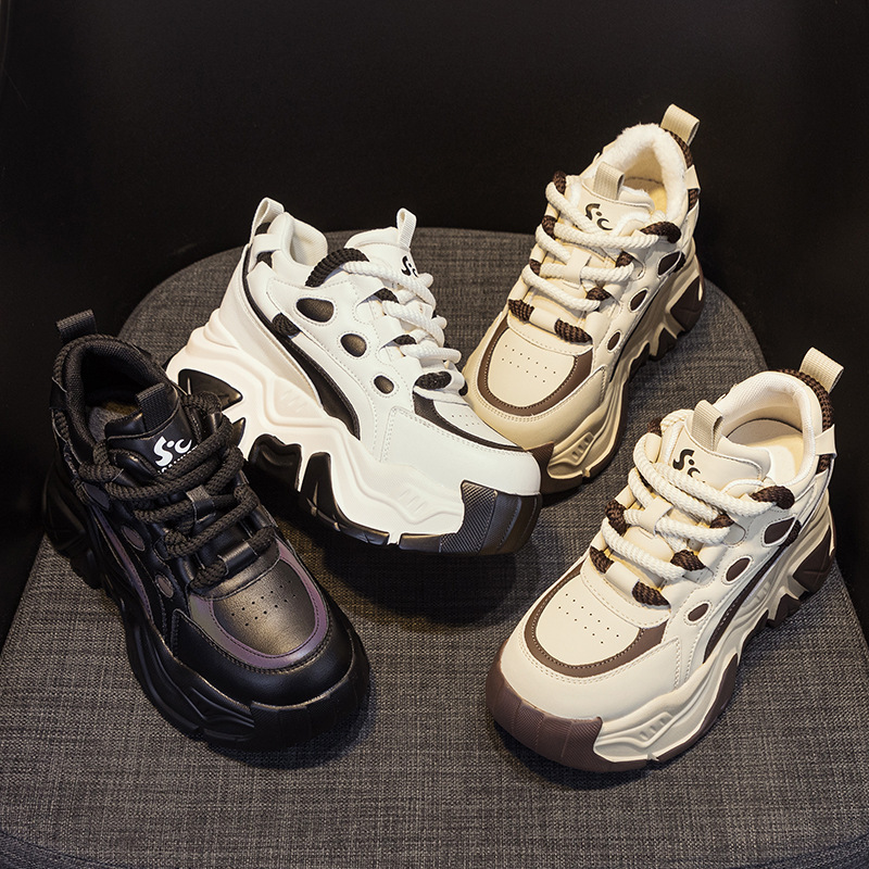 Women'S Shoes Trendy - 2026 Neue Leder-Sneaker mit Innenabsatz für