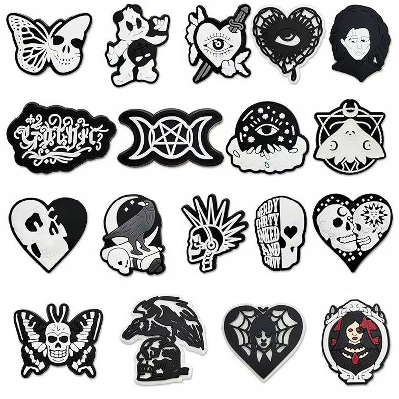 Croc Style Clog - Halloween Totenkopf Schuh Charms für Crocs