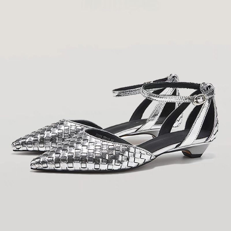 Women Shoes Brand - Spitz Low Heels Frauen Elegante Sandalen