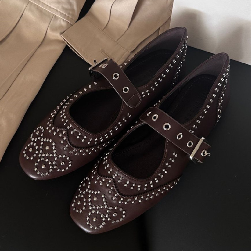 Retro Niet Schnalle Design Woh – Women Shoes Brand Bewertung und Preis