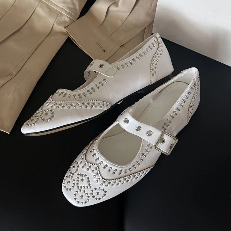 Retro Niet Schnalle Design Woh – Women Shoes Brand Bewertung und Preis