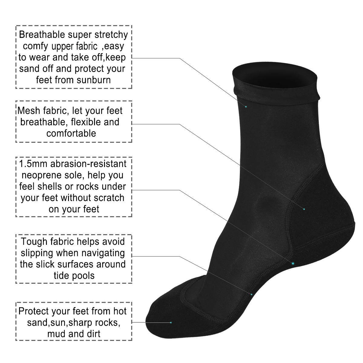 Neopren Fin Socken für Sand Be – Women'S Shoes For Neuropathy Bewertung und Preis
