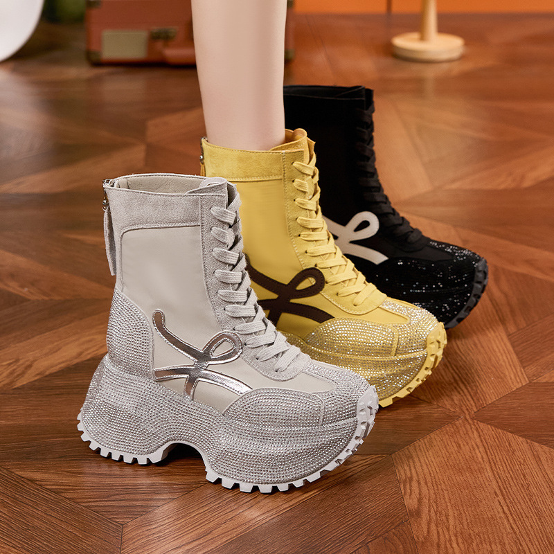 Frauen Dicke Sohle High-top Mo – Women'S Shoes Trendy Bewertung und Preis