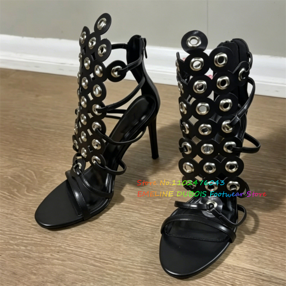 Goldene Metallkreis-Dekor High – Women'S Shoes Trendy Bewertung und Preis