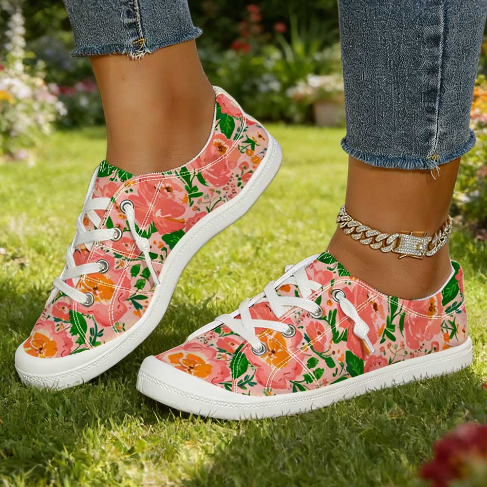 Ölgemälde-Style Blumendruck-Le – Women'S Shoes Trendy Bewertung und Preis