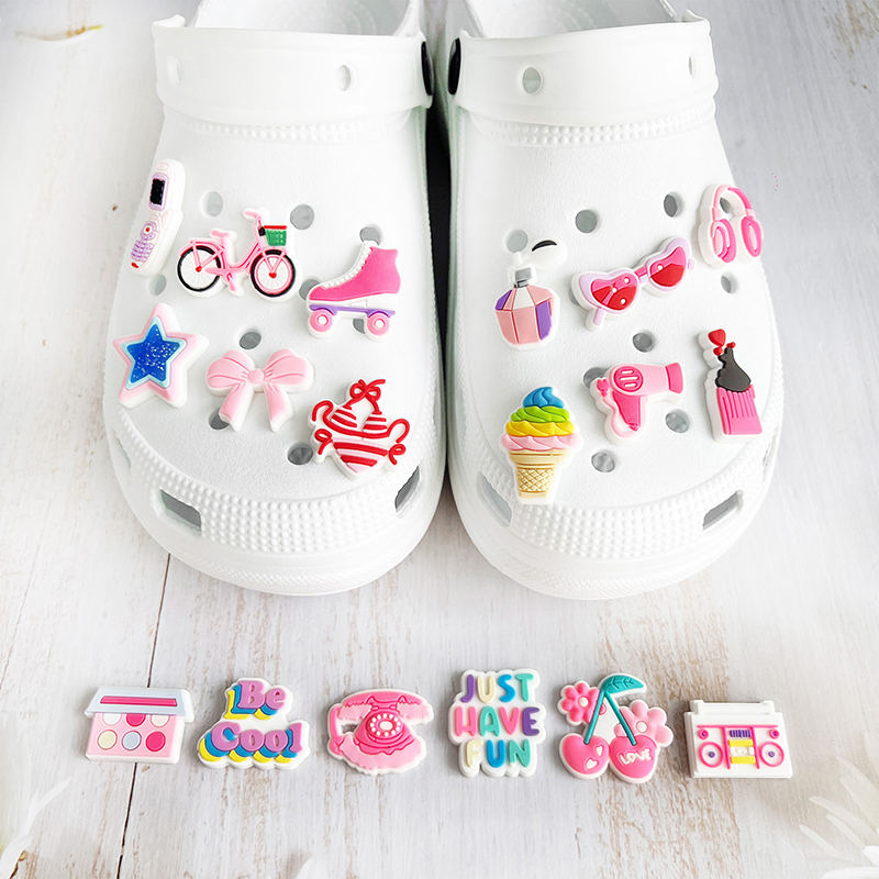 Süße rosa PVC Schuh Charms Pin – Croc Style Clog Bewertung und Preis