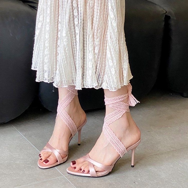 Elegante Damen-Sandalen mit ho – Ribbon Tie Heel Bewertung und Preis