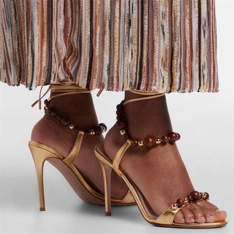Retro Luxus Braune Ledersandal – Gold Chain Sandal Bewertung und Preis